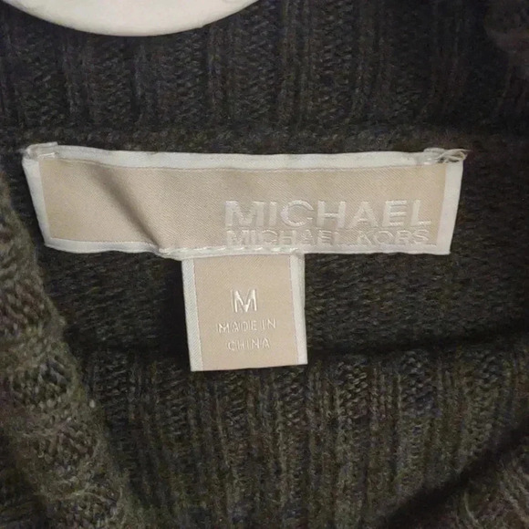 Michael Kors women's‎ med forest green long sleeve turtleneck wool blend sweater - Picture 4 of 5
